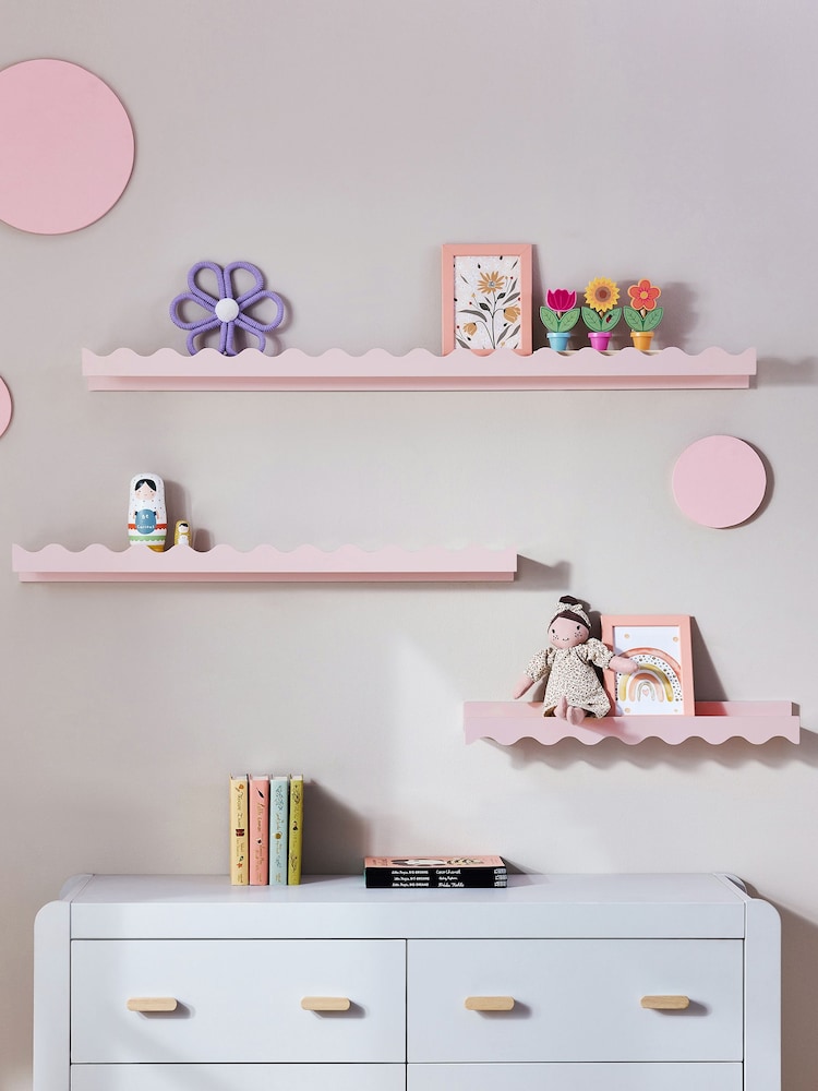 Pink Wavy Picture Wall Shelf - Image 1 of 5