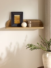 Natural Carved Wooden Wall Shelf - Image 1 of 7