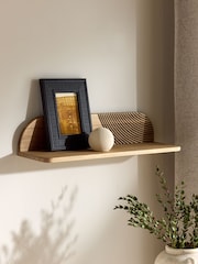 Natural Carved Wooden Wall Shelf - Image 2 of 7