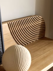 Natural Carved Wooden Wall Shelf - Image 3 of 7