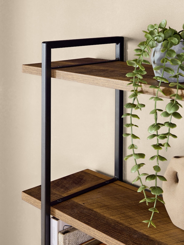 Dark Bronx Wide 3 Tier Wall Shelves - Image 3 of 6