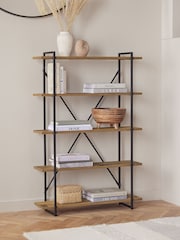 Dark Bronx Wide 5 Tier Wall Shelves - Image 2 of 5