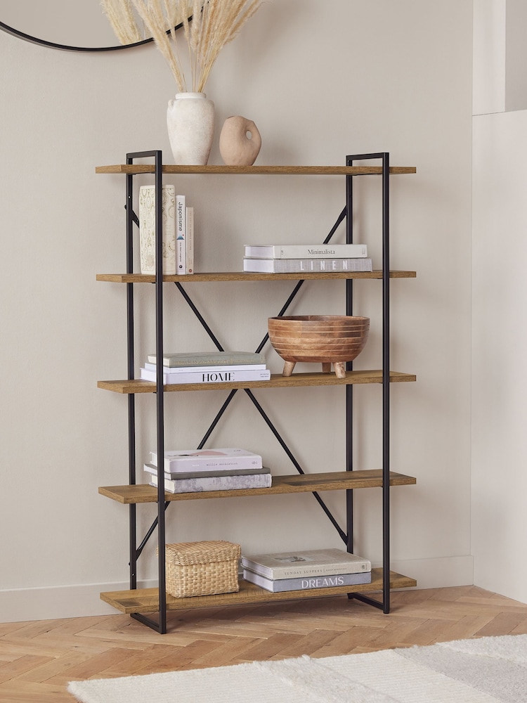 Dark Bronx Wide 5 Tier Wall Shelves - Image 2 of 5