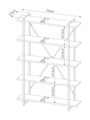 Dark Bronx Wide 5 Tier Wall Shelves - Image 6 of 6