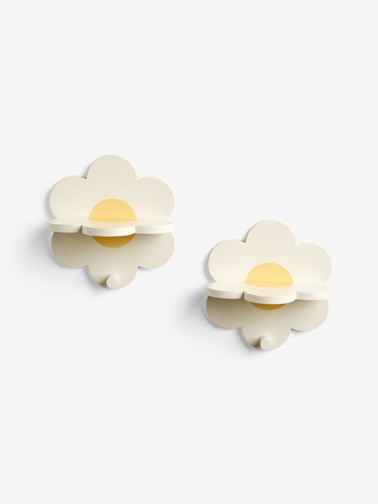 Set of 2 White Daisy Shelves - Image 5 of 6