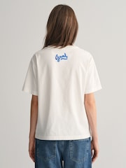 GANT Cream Scenery Print 100% Cotton T-Shirt - Image 2 of 5