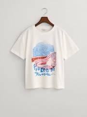 GANT Cream Scenery Print 100% Cotton T-Shirt - Image 5 of 5