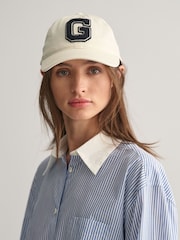 GANT Cream Badge Satin Cap - Image 1 of 3