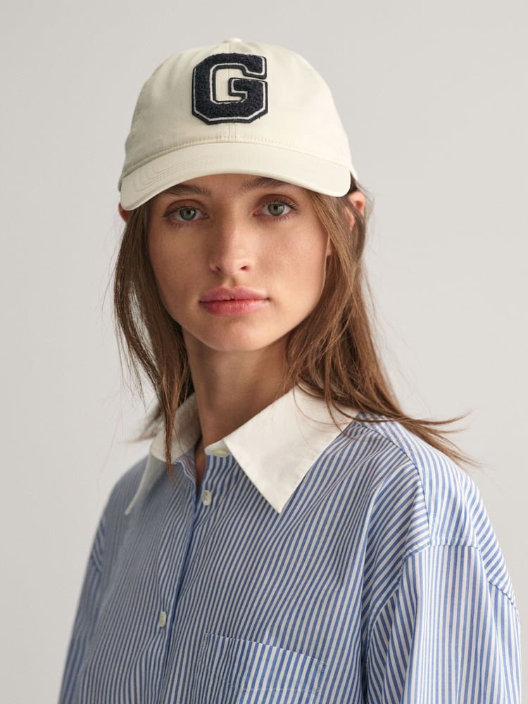 GANT Cream Badge Satin Cap - Image 1 of 3