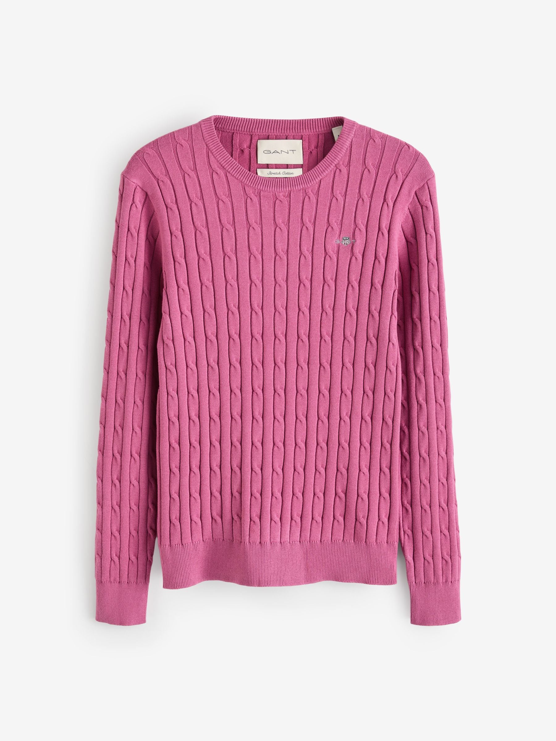 売れ筋商品|||トミーヒルフィガー ニット&セーター アウター レディース Women's Cable-Knit Crewneck Logo Sweater Precious Pink Buy GANT Pink Stretch Cotton Cable Knit Crew Neck Sweater