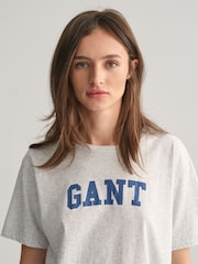 GANT Grey Graphic 100% Cotton T-Shirt - Image 3 of 4