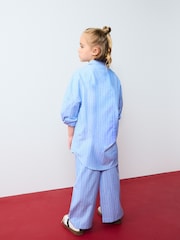 Blau - Gestreiftes Set aus 100 % Baumwolle mit Hemd und Hose (3–16 J.) - Bild 4 von 9