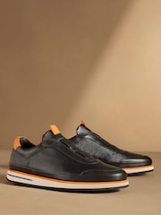 কালো/Orange - Russell & Bromley San Giusto Oxford Laceless Sneakers - 7এর মধ্যে 1 ছবি