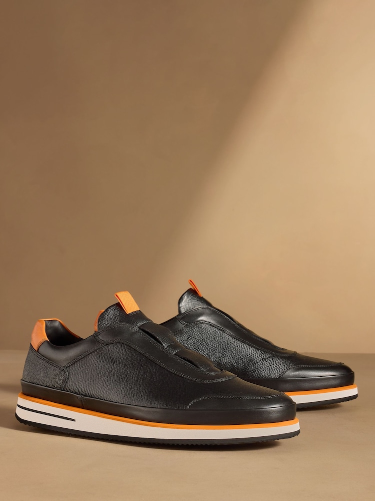 কালো/Orange - Russell & Bromley San Giusto Oxford Laceless Sneakers - 7এর মধ্যে 1 ছবি