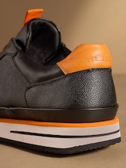 কালো/Orange - Russell & Bromley San Giusto Oxford Laceless Sneakers - 7এর মধ্যে 6 ছবি