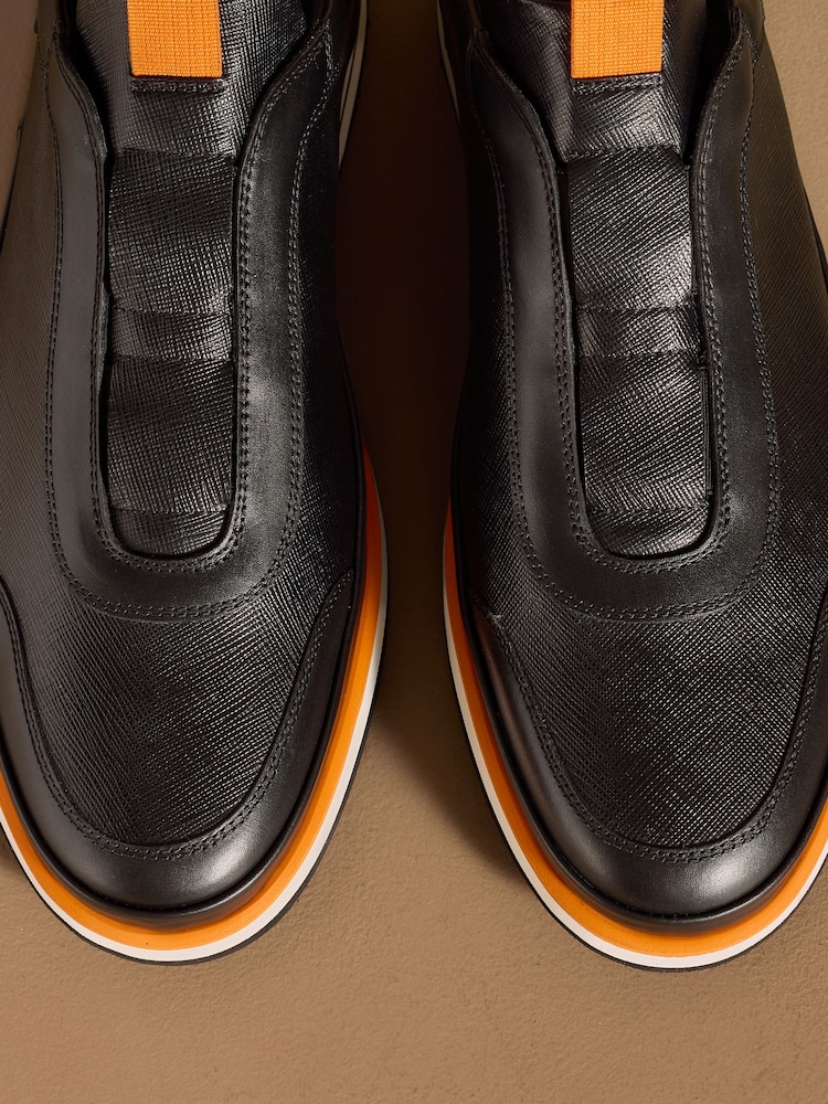 কালো/Orange - Russell & Bromley San Giusto Oxford Laceless Sneakers - 7এর মধ্যে 7 ছবি