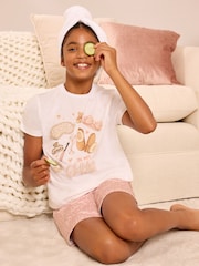 Lipsy Cream Jersey Short Pyjamas Set (5-16yrs) - Image 1 of 6