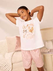 Lipsy Cream Jersey Short Pyjamas Set (5-16yrs) - Image 4 of 6