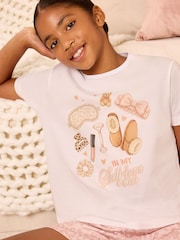 Lipsy Cream Jersey Short Pyjamas Set (5-16yrs) - Image 5 of 6