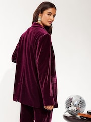 Friends Like These Red Velvet Tailored Single Breasted Co Ord Suit - Image 4 of 4