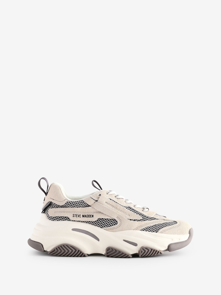 Elfenbein/Grau - Steve Madden Possession-e Turnschuhe - Bild 2 von 8