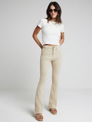 River Island Brown High Rise Tummy Hold Flare Jeans - Image 1 of 6