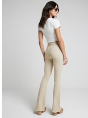 River Island Brown High Rise Tummy Hold Flare Jeans - Image 2 of 6