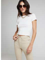 River Island Brown High Rise Tummy Hold Flare Jeans - Image 3 of 6