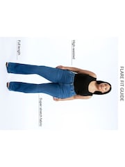 River Island Brown High Rise Tummy Hold Flare Jeans - Image 6 of 6