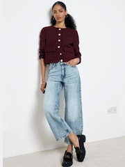 River Island Высоко поднятые расслабленные прямые укороченные джинсы из 100% хлопка - Image 1 of 4