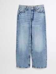 River Island Высоко поднятые расслабленные прямые укороченные джинсы из 100% хлопка - Image 3 of 4