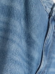 River Island Mid Blue High Waisted Relaxed Straight 100% Cotton Jeans - Image 6 of 7