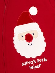 Papá Noel rojo - JoJo Maman Bébé Cotton Christmas Zip Appliqué Sleepsuit - Imagen 6 de 6