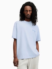 AllSaints Sky Blue 100% Cotton Access Shortsleeve Crew T-Shirt - Image 1 of 8