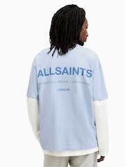 AllSaints Sky Blue 100% Cotton Access Shortsleeve Crew T-Shirt - Image 2 of 8