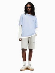 AllSaints Sky Blue 100% Cotton Access Shortsleeve Crew T-Shirt - Image 5 of 8