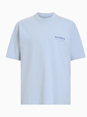 AllSaints Sky Blue 100% Cotton Access Shortsleeve Crew T-Shirt - Image 8 of 8