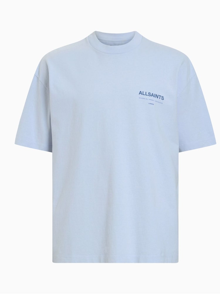 AllSaints Sky Blue 100% Cotton Access Shortsleeve Crew T-Shirt - Image 8 of 8