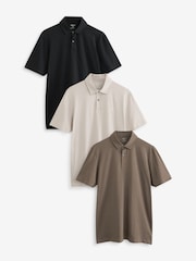 neutre - Slim Fit (Slim Fit) - Polo en jersey Manches courtes 3 Pack - Image 1 de 12