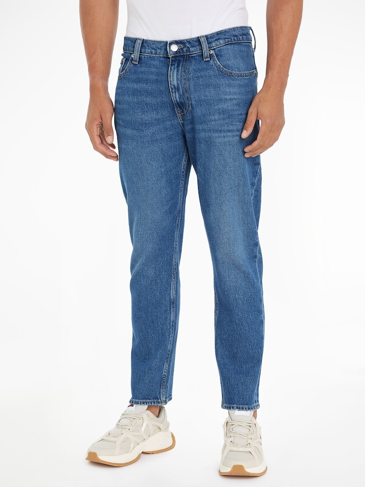 Tommy Jeans Blue Regular Fit Tapered Dad Jeans - Image 1 of 6 Tommy Jeans Blue Regular Fit Tapered Dad Jeans - Image 1 of 6