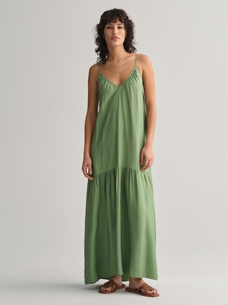 GANT Green Strappy Maxi Dress - Image 2 of 8