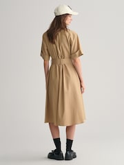 GANT Brown Utility Short Sleeve Shirt Dress - Image 2 of 7