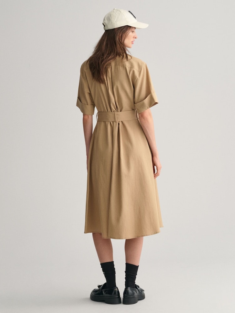 GANT Brown Utility Short Sleeve Shirt Dress - Image 2 of 7