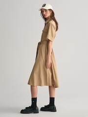 GANT Brown Utility Short Sleeve Shirt Dress - Image 3 of 7