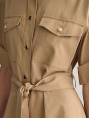 GANT Brown Utility Short Sleeve Shirt Dress - Image 5 of 7