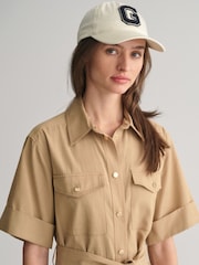 GANT Brown Utility Short Sleeve Shirt Dress - Image 6 of 7