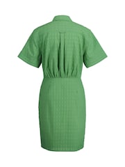 GANT Green Embroidered Short Sleeve 100% Cotton Shirt Dress - Image 7 of 7