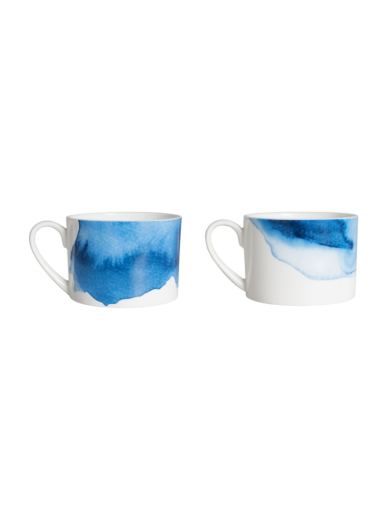 Rick Stein Set of 2 Blue Coves of Cornwall Cups - Image 1 of 3 Rick Stein Set of 2 Blue Coves of Cornwall Cups - Image 1 of 3