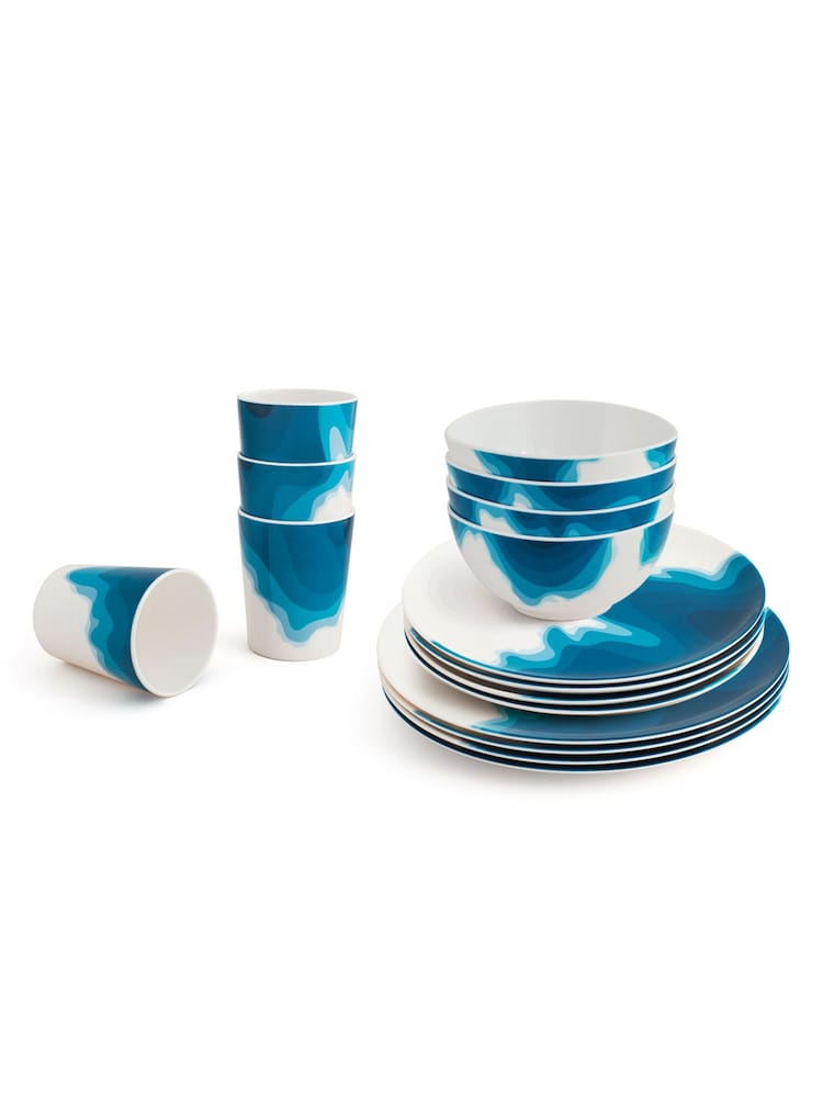 Rick Stein 16 Piece Blue Picnic Melamine Set - Image 2 of 6