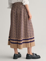GANT Purple Pleated Monogram Print Skirt - Image 2 of 6